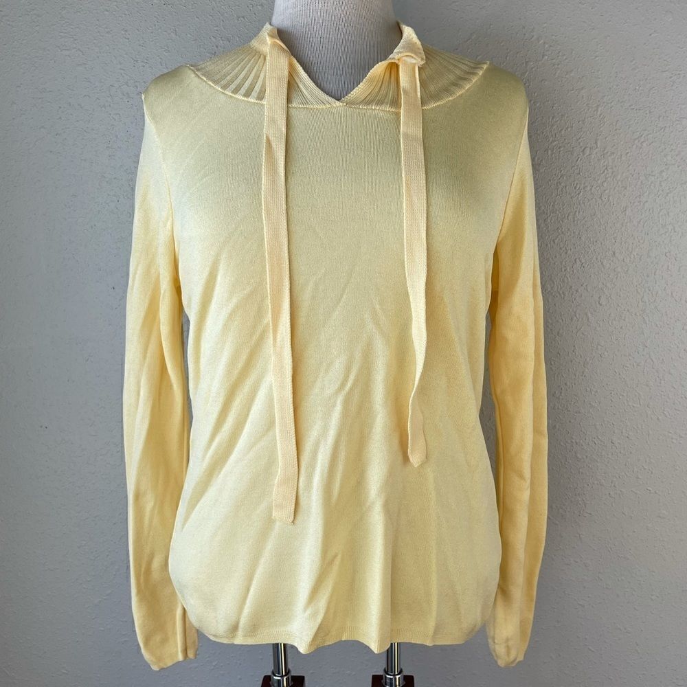 Vintage Kenneth Knits Light Yellow Sweatter Top Size L EUC